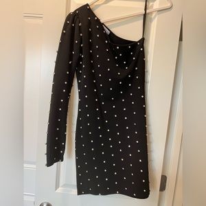 Gianni bini black one shoulder sequin dress